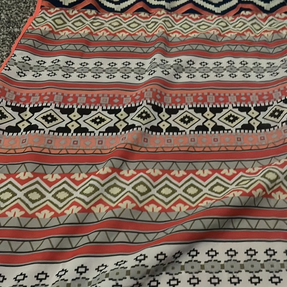 THML Tribal Pattern Neon Dress Women’s Small Navy Blue and Pink Flowy - Picture 2 of 4